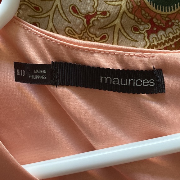 Peach colored, Silky, pleated cocktail dress - Picture 3 of 5